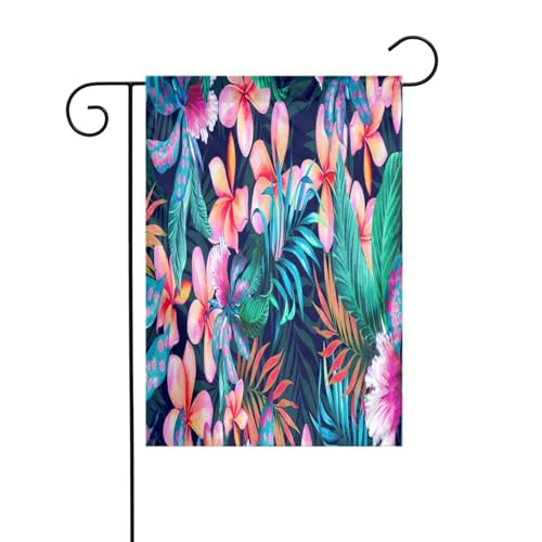 FEYUNYAN Doppelseitige Gartenflaggen, 45 x 30 cm, tropische Blumen, lebendige Outdoor-Hof-Dekoration für Terrasse, Rasen, alle Jahreszeiten, langlebige Polyester-Flagge, wetterfest, dekoratives Banner FEYUNYAN Doppelseitige Gartenflaggen, 45 x 30 cm, tropische Blumen, lebendige Outdoor-Hof-Dekoration für Terrasse, Rasen, alle Jahreszeiten, langlebige Polyester-Flagge, wetterfest, dekoratives Banner von FEYUNYAN