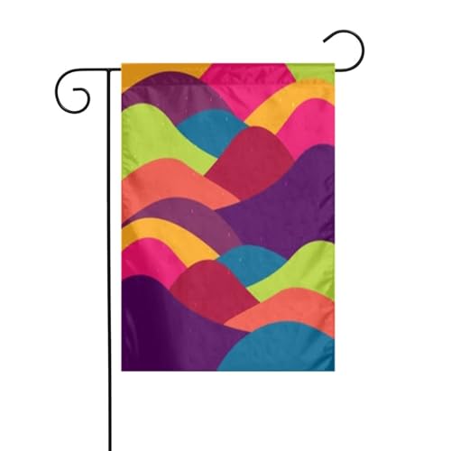FEYUNYAN Doppelseitige Gartenflaggen, 45 x 30 cm, winkende Vorlage, bunte Kurven, lebendige Outdoor-Dekoration für Terrasse, Rasen, alle Jahreszeiten, langlebige Polyester-Flagge, wetterfest FEYUNYAN Doppelseitige Gartenflaggen, 45 x 30 cm, winkende Vorlage, bunte Kurven, lebendige Outdoor-Dekoration für Terrasse, Rasen, alle Jahreszeiten, langlebige Polyester-Flagge, wetterfest von FEYUNYAN