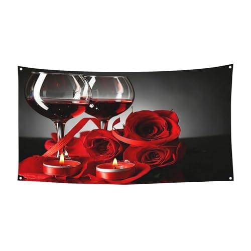 Premium Halloween-Weihnachtsbanner, 180 x 90 cm, strapazierfähiges, lichtbeständiges Polyester, Outdoor-Party-Dekorationen mit Metallösen, für Urlaub, Garten, Boot, Bar, Dekoration, Rotweinrose, Kerze Premium Halloween-Weihnachtsbanner, 180 x 90 cm, strapazierfähiges, lichtbeständiges Polyester, Outdoor-Party-Dekorationen mit Metallösen, für Urlaub, Garten, Boot, Bar, Dekoration, Rotweinrose, Kerze von FEYUNYAN