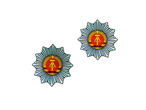 Set: 2x Aufkleber - "DDR" Polizeistern, mit Hammer und Zirkel von FEZ