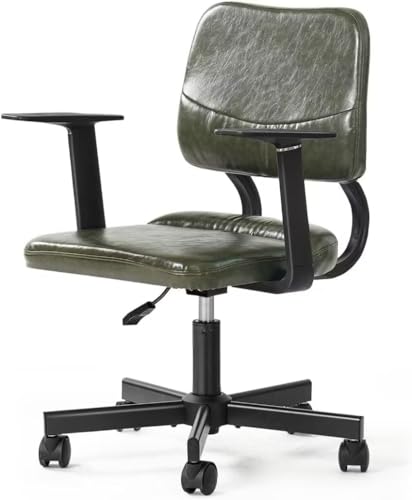 FEZIBO Home Office Schreibtischstuhl, Moderner Bürostuhl Mid Back, Drehbarer Rollstuhl mit Rädern, Höhenverstellbarer Computer Tsak Stuhl, Grün von FEZIBO