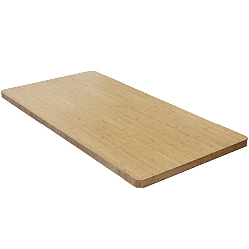 FEZIBO Robuster Tischplatte, 120 x 60 cm Schreibtischplatte, 20mm Stabile Tischplatte aus echtem Holz, Perfekt für DIY höhenverstellbare Schreibtisch, Heller Bambus von FEZIBO