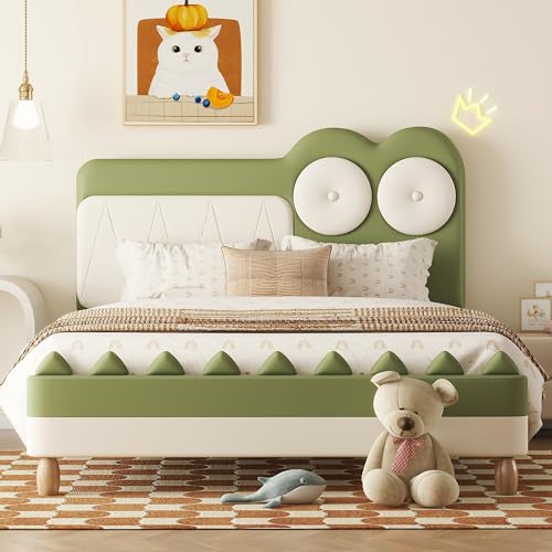 FEZTOY Bett 140x200 mit Lattenrost Kinder Mädchen Doppelbett, Kinderbett, Krokodilform, Bettgestell, Jugendbett, Bett für Jungen und Mädchen, PU, ohne Matratze von FEZTOY