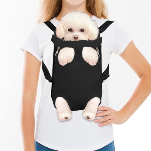 FEimaX Haustier Rucksack HundetRagetasche Verstellbar Frontrucksäcke Atmungsaktiv und Bequem Haustier Reisetasche mit Sicherheitsleine für Klein Mittler Hunde Katzen von FEimaX