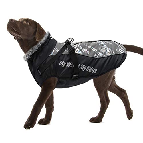 FEimaX Hundemantel Winterjacke für Hunde, Hundejacke Wasserdicht mit Weiche Plüsch Winter Warme Mantel Reflektierend Welpen Weste Haustier Kleidung für kleine Mittlere Große Hunde von FEimaX