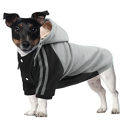 FEimaX Hundemantel Hunde Warme Hoodies Haustier Kleidung Verstellbare Kapuzenpullover für Kleine Mittelgroße Hunde Welpen Jacke Hund Sweatshirt für Winter von FEimaX