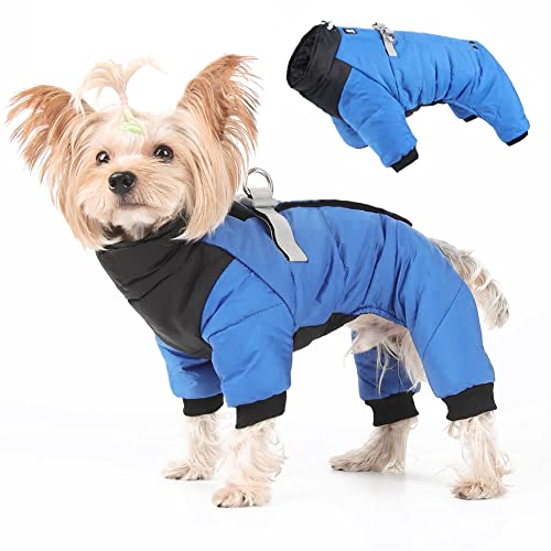 FEimaX Hundemantel Wasserdicht Warm Winterjacke für Kleine Mittlere Hunde Welpen Mantel Haustier Kleidung Reflektierende Winter Weste Jacke Hundepullover mit D-Rings von FEimaX