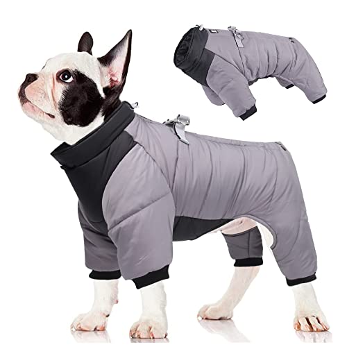 FEimaX Hundemantel Wasserdicht Warm Winterjacke für Kleine Mittlere Hunde Welpen Mantel Haustier Kleidung Reflektierende Winter Weste Jacke Hundepullover mit D-Rings von FEimaX