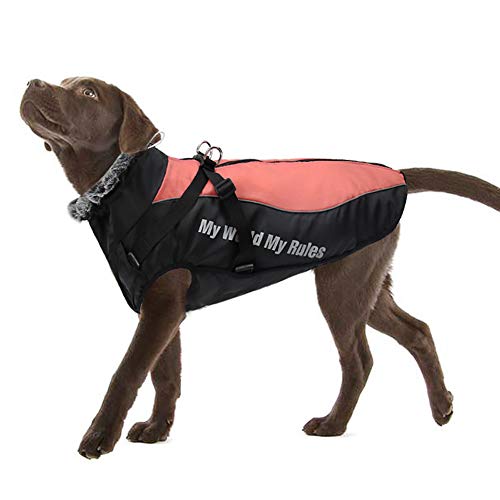 FEimaX Hundemantel Winterjacke für Hunde, Hundejacke Wasserdicht mit Weiche Plüsch Winter Warme Mantel Reflektierend Welpen Weste Haustier Kleidung für kleine Mittlere Große Hunde von FEimaX