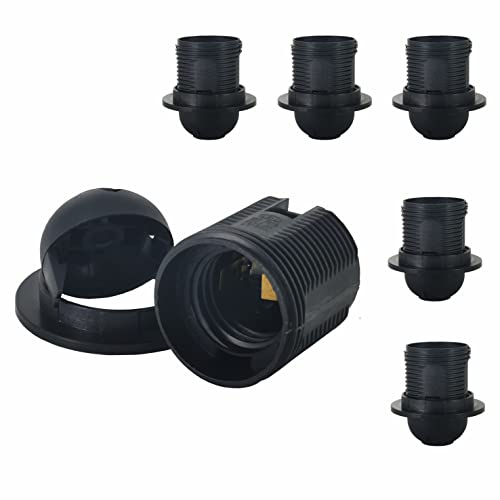 FExYinz E27 Lampenfassung schwarz - Brandschutz CE/RoHS, hitzebeständig 210°C, werkzeuglose Montage für Lampenhalter & Baufassung 6 Stück von FExYinz
