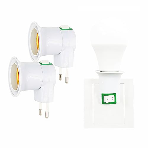 FExYinz MEHRWEG 2 Stück pro Packung Eupropean Typ AC Stecker Umwandlung in E27 Lampenhalter Weiße Farbe E27 Lampenfassung Kerzenlampenhalter von FExYinz