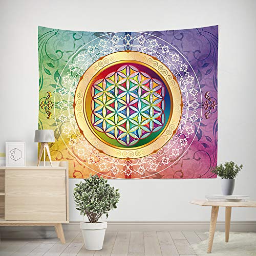 FFCLZ Blume des Lebens hängen Wandteppiche personalisierte Wandteppich dekorative Wandbehang Decke Teppich Yoga Mat Home Decor von FFCLZ