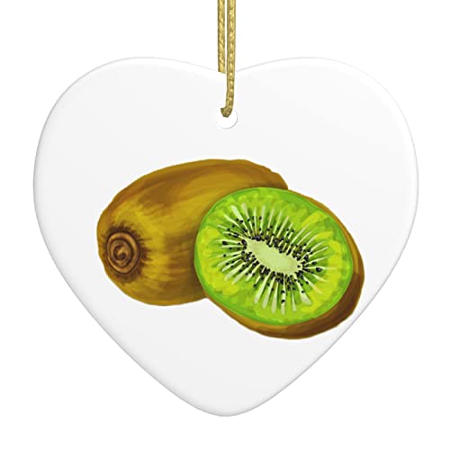 Kiwi Print Personalisierte Herzform Weihnachtsbaum hängende Dekorationen Keramik Ornamente Weihnachtsmann Indoor Outdoor von FFEXS