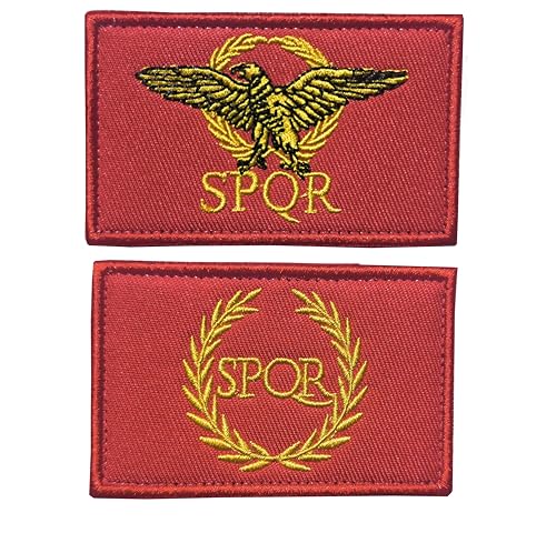 FFILL Ancient Roman Empire Patch SPQR Moral Patch 2x3 Hook and Loop Tolles Geschenk für Geschichtsfans (2 Stück) von FFILL