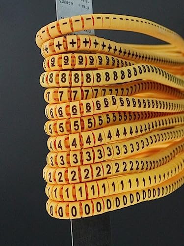 120/600 Stück gelbe Kabelmarkierungen EC-0/1/2/3/5/8 0,5 0,75 1 1,5 2,5 4 6 8 10 12 16 25 35 mm2 für Kabel mit Drahtdurchmesser, 0,5 mm2, 600 Stück von FFIME