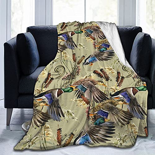 Aquarell Ente Flanell Fleece Decke, Weiche Warme Decken Tagesdecke/Bettdecke/Bettlaken 150x125cm von FFLSDR