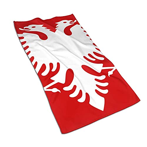 Badetuch Flagge der albanischen Strandtuch Ultra Soft Hotel Handtücher Badezimmer Reise Waschlappen Gesichtstuch 40 X 70 cm von FFLSDR