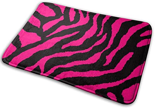 FFLSDR Fußmatten Zebra Tiger Leopard Pink Print Memory Flanell Badezimmerteppiche Badematte Teppich 40X60 cm von FFLSDR