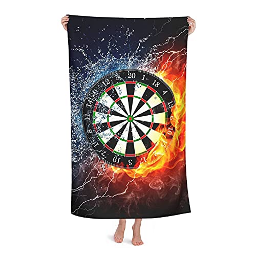 FFLSDR Strandtuch New Dart Board Mikrofaser Großes Badetuch für Erwachsene Saugfähige schnell trocknende Stranddecke 80X130CM von FFLSDR