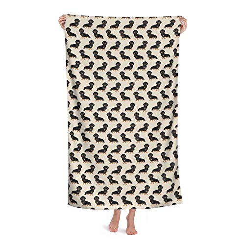 FFLSDR Strandtuch Wiener Hund Mikrofaser Großes Badetuch für Erwachsene Saugfähig Schnelltrocknende Stranddecke 80X130CM von FFLSDR