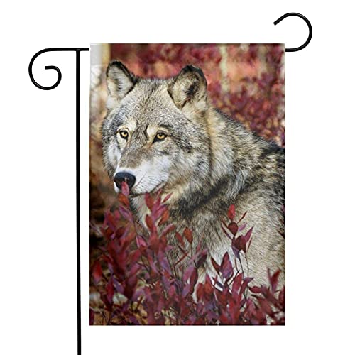 Gartenfahne Wolf House Yard Außenbanner für Party- und Gartenhofdekorationen 30X45CM von FFLSDR