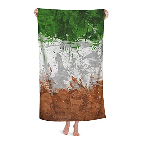 Strandtuch Irland Flagge Irish Emblem Paint Ii Mikrofaser Großes Badetuch für Erwachsene Saugfähig Schnelltrocknende Stranddecke 80X130CM von FFLSDR