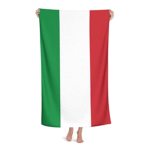 Strandtuch Italien Flagge Erwachsene Reise Mikrofaser Großes Badetuch Weiche Saugfähige Stranddecke 80X130CM von FFLSDR