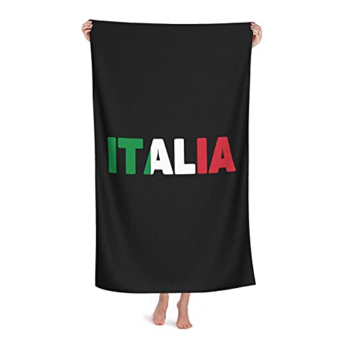 Strandtuch Italien Italien Italienische Flagge Mikrofaser Großes Badetuch für Erwachsene Saugfähige schnell trocknende Stranddecke 80X130CM von FFLSDR