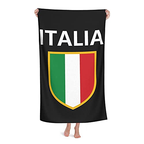 Strandtuch Italien Italienische Flagge Italien Mikrofaser Großes Badetuch für Erwachsene Saugfähige schnell trocknende Stranddecke 80X130CM von FFLSDR