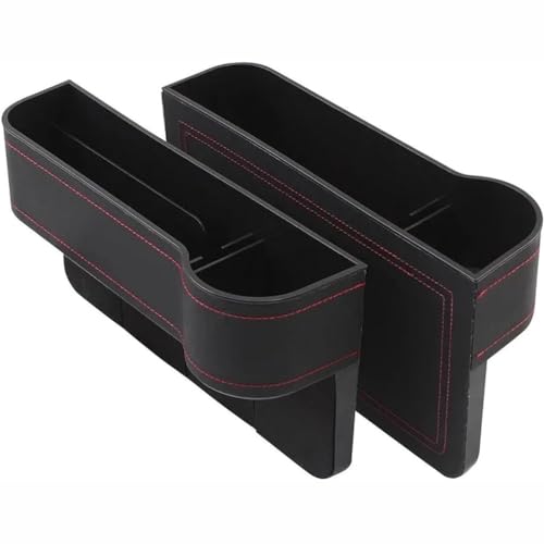 Autositz Gap Organizer für BMW 5 Series F10+F11 2010-2017,Konsole Seitentasche Ledersitz Spalt Aufbewahrungsbox Zubehör,A-Black von FFOCUS