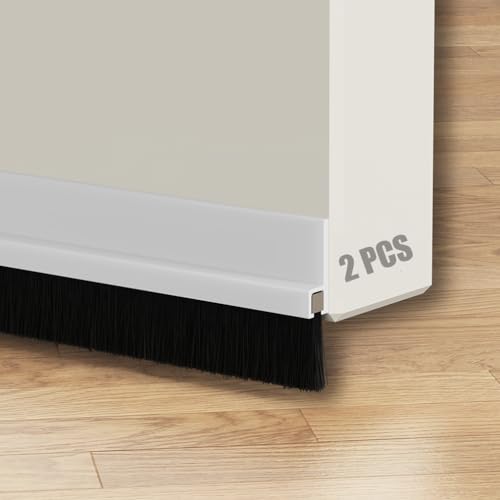 FFPMYF 2PCS Bürstendichtung Türleiste mit Bürste selbstklebend 4 x 100cm Türbodendichtung（Weiß） von FFPMYF