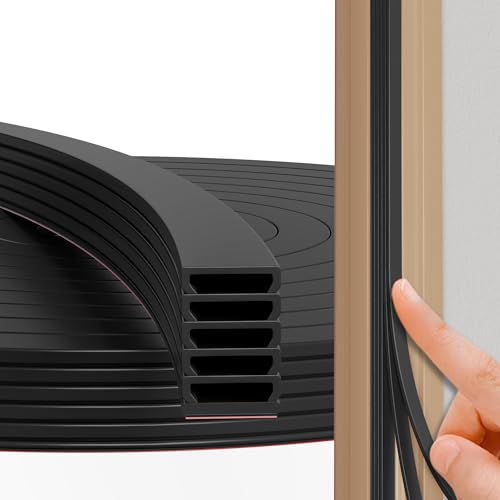 FFPMYF Türdichtung Dichtungsband Selbstklebend – Gummidichtung Tür Dichtung Zugluftstopper, Lärmschutz, Energieeffizienz, Wetterfest(Schwarz-6m) von FFPMYF