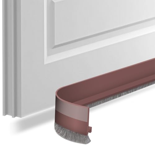 Türdichtung Selbstklebend Türbürste Abdeckleisten Bürstendichtung Dichtung Leiste Bürste Zimmertürdichtung Durchzugstopper Zugluftstopper türabdichtung（Braun-3cm） von FFPMYF