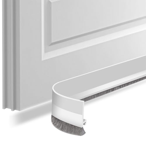 Türdichtung Selbstklebend Türbürste Abdeckleisten Bürstendichtung Dichtung Leiste Bürste Zimmertürdichtung Durchzugstopper Zugluftstopper türabdichtung（Weiß-3cm） von FFPMYF