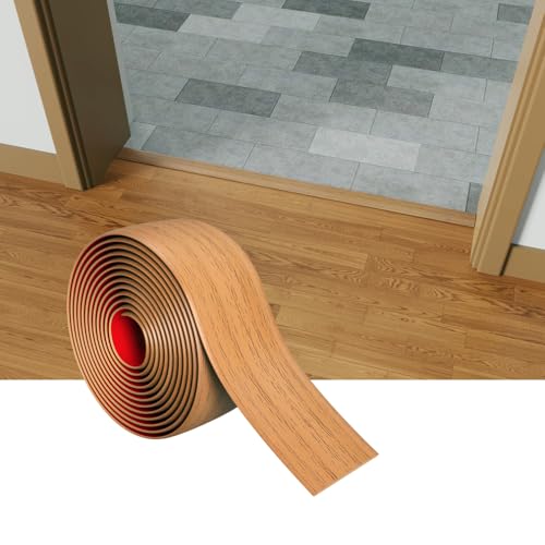 Übergangsprofil Verdickt Selbstklebender Bodentrennstreifen zum Verbinden von Bodenlücken Teppichschwellenübergang Fliesenboden（Pear Brown-1M） von FFPMYF
