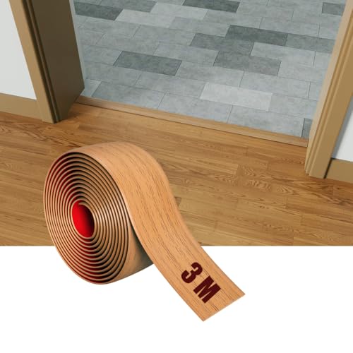 Übergangsprofil Verdickt Selbstklebender Bodentrennstreifen zum Verbinden von Bodenlücken Teppichschwellenübergang Fliesenboden（Pear Brown-3M） von FFPMYF