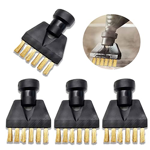 4 Pcs Set für Kärcher dampfreiniger zubehör,zubehör für kärcher bürste,Messingborsten für kärcher dampfreiniger,Flachkopfbürstenset für Kärcher SC1,SC2,SC3,SC4,SC5 dampfreiniger(Gold) von FFTANXS