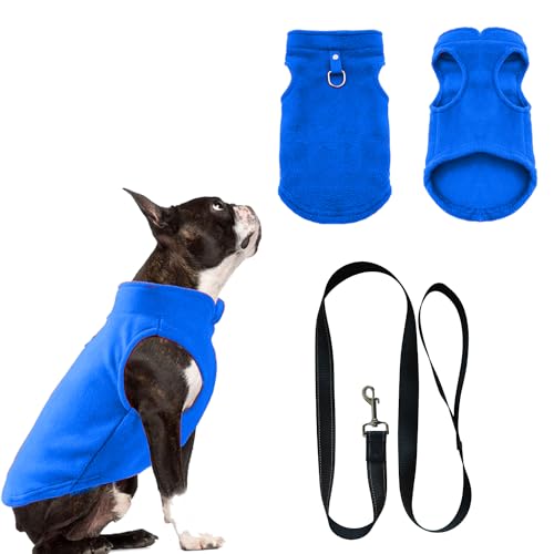 Hundemantel,Hundepullover,Chihuahua Kleidung,hundepullover kleine Hunde, Hundemantel für kleine Hunde,Hundemantel mit Geschirr,Wintermantel Hund für kleine Hunde, Innen und Außeneinsatz(Blau M) von FFTANXS