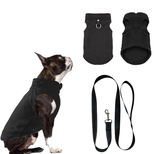 Hundemantel,Hundepullover,Chihuahua Kleidung,hundepullover kleine Hunde, Hundemantel für kleine Hunde,Hundemantel mit Geschirr,Wintermantel Hund für kleine Hunde, Innen und Außeneinsatz(Schwarz XL) von FFTANXS