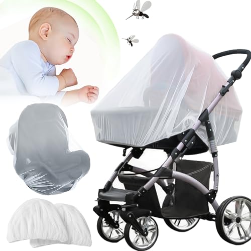 Moskitonetz Kinderwagen,Universal Insektenschutz Kinderwagen Moskitonetz Outdoor,Moskitonetz Bett für Kinderwagen Netz, Fliegennetz für Kinderwagen Zubehör,Insektenschutznetz für Kinderwagen(2 pcs) von FFTANXS