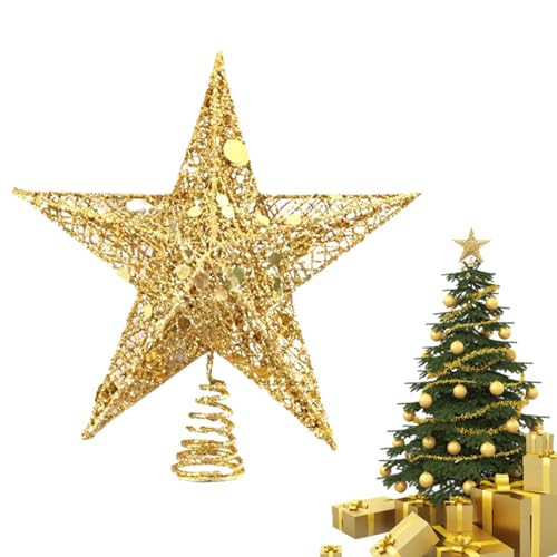 Weihnachtsbaumspitze,Christbaumspitze,Gold Weihnachtsbaum Spitze,Weihnachtsbaum Spitzen,Perfekt für Christbaumschmuck neujahr deko heimdekoration(25 * 20 * 5cm) von FFTANXS