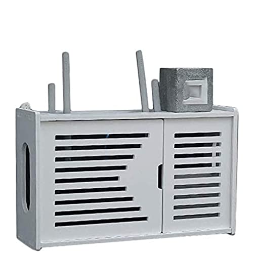FFTDCYHT Aufbewahrungsbox für Router, Rack für WLAN-Router, Wohnzimmer Wandhalterung WiFi Aufbewahrungsbox Wanddekoration TV-Unterseite Plug-in-Schildbox für Zuhause und Büro von FFTDCYHT