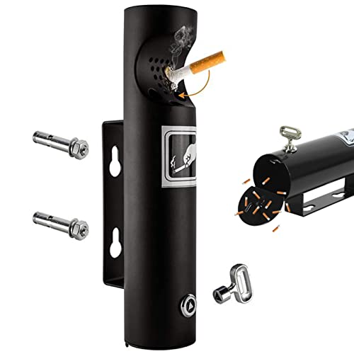 FFTDCYHT Lockable Stainless Steel Industrial Cigarette Wall Mounted Ashtray for Outdoor Use in Common Smoking Areas Cigarette Disposal Towers, Outdoor Cigarette Butt Disposal von FFTDCYHT