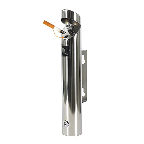 FFTDCYHT Lockable Stainless Steel Industrial Cigarette Wall Mounted Ashtray for Outdoor Use in Common Smoking Areas Cigarette Disposal Towers, Outdoor Cigarette Butt Disposal von FFTDCYHT