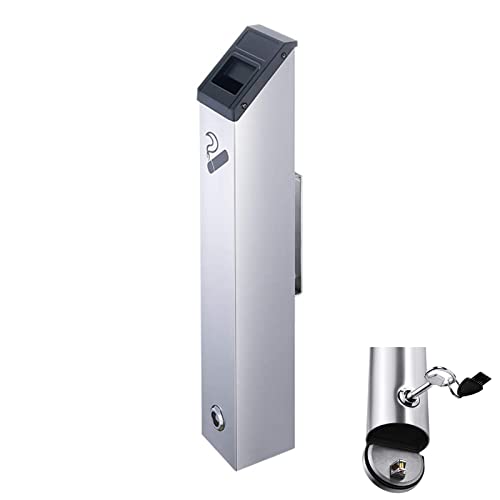 FFTDCYHT Lockable Stainless Steel Industrial Cigarette Wall Mounted Ashtray for Outdoor Use in Common Smoking Areas Cigarette Disposal Towers, Outdoor Cigarette Butt Disposal von FFTDCYHT