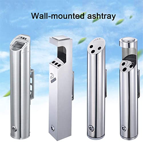 FFTDCYHT Wall Mounted Outdoor Lockable Commercial Ashtray for Home Cigarette Ash Disposal Stainless Steel Cigarette Ashtray, Outdoor Cigarette Butt Disposal, Smokers Outpost von FFTDCYHT