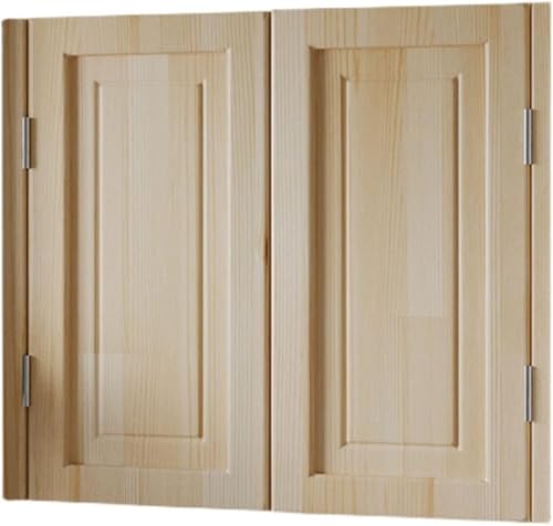 Elegante Schwingtüren aus Massivholz for Cafés, Küchen und Bars – langlebige Trenntüren mit Metallscharnieren(Wood,75x80cm) von FFTUNAMNX