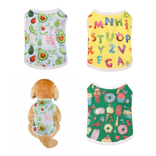 FFWTPY 3 Stück Hundekleidung Obst Gedruckt Niedlich Atmungsaktiv Welpenweste Sommer Mädchen Jungen Hunde T-Shirts Mode Strandkleidung für kleine Hunde und Katze FFWTPY 3 Stück Hundekleidung Obst Gedruckt Niedlich Atmungsaktiv Welpenweste Sommer Mädchen Jungen Hunde T-Shirts Mode Strandkleidung für kleine Hunde und Katze von FFWTPY
