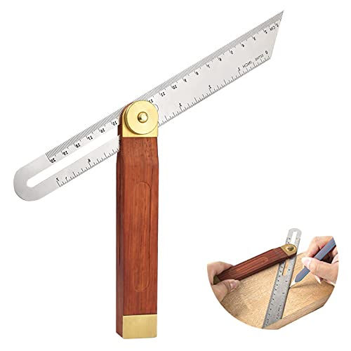 FFXN Multi Winkelschmiege Verstellbar,Schmiege Winkelmesser Holz mit Metall,Edelstahl T Schmiege mit Feststellfunktion für Handwerker,Designer, Zeichner,Diy von FFXN