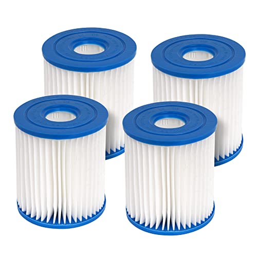 FFyan 4 Stück Schwimmbad Ersatzkassette 28601/28602 Pumpfilter für Intex Typ H 29007E Set Cartridge Filter für Außenpool Pools Spa Whirlpool von FFyan
